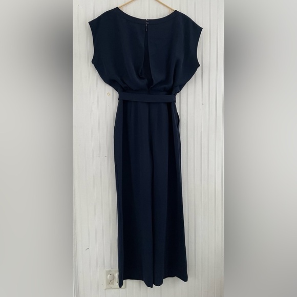 ELIZA J Navy Jumpsuit Casual Soft Full Length Wide Leg Jumpsuit Size 10 - Picture 3 of 11